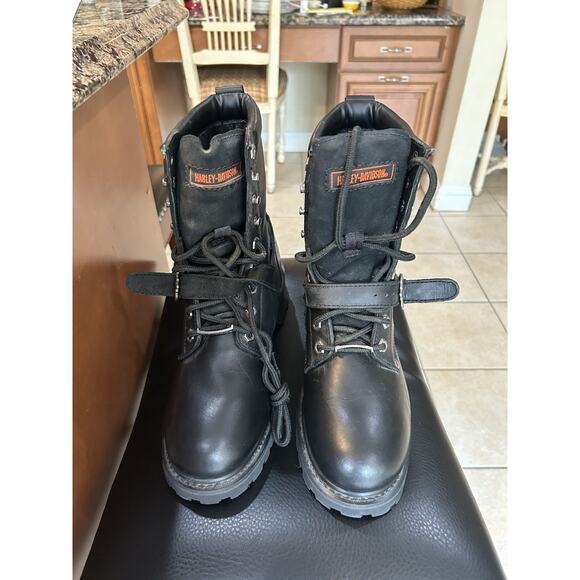 Harley-Davidson Men\'s Faded Glory Motorcycle Boots Shoes Size 9 Black main image 4